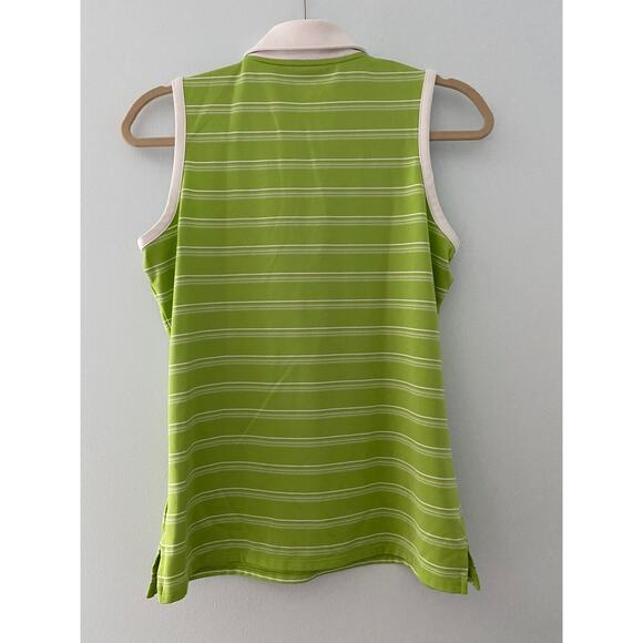 Womens Under Armour Sleeveless Golf Polo Size M Green Preowned - Picture 2 of 4